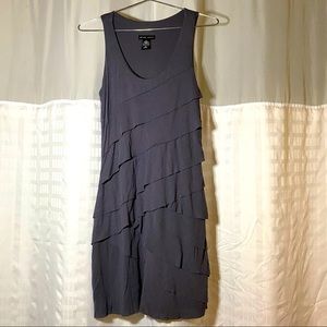New York & Co Black Sleeveless Layered Ruffle Dress Short Size Medium Women